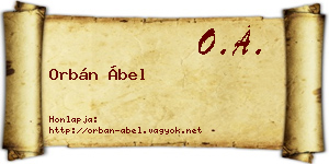 Orbán Ábel névjegykártya