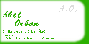 abel orban business card
