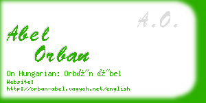 abel orban business card